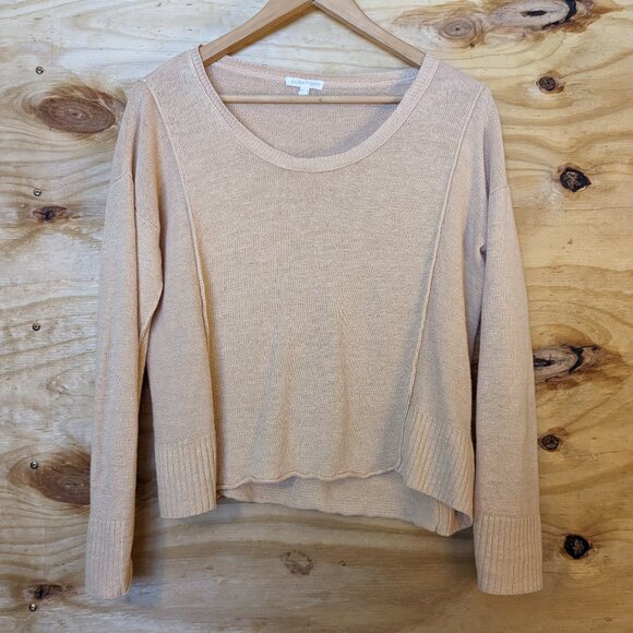 EILEEN FISHER Long Sleeve Shirt Women's Size XS Tan 100% Linen Beige Pullover - Picture 1 of 10